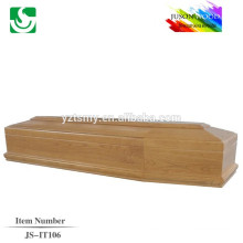 European style solid wooden cremation JS-IT106 antique wooden coffin